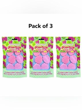 Strawberry Showe Steamer Pack of 3 Bath Set New